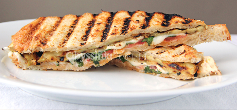 Melted basil tomato &  cheese Panini